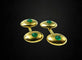 Boutons de manchette Gemelli con Smeraldi Cabochon 58 Facettes