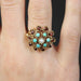 Bague 47 Bague fleur or jaune citrines turquoises perles 58 Facettes CV108