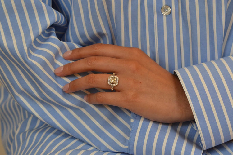 Bague 54 Bague art déco 1,09cts K/VS1 58 Facettes 26872-26984