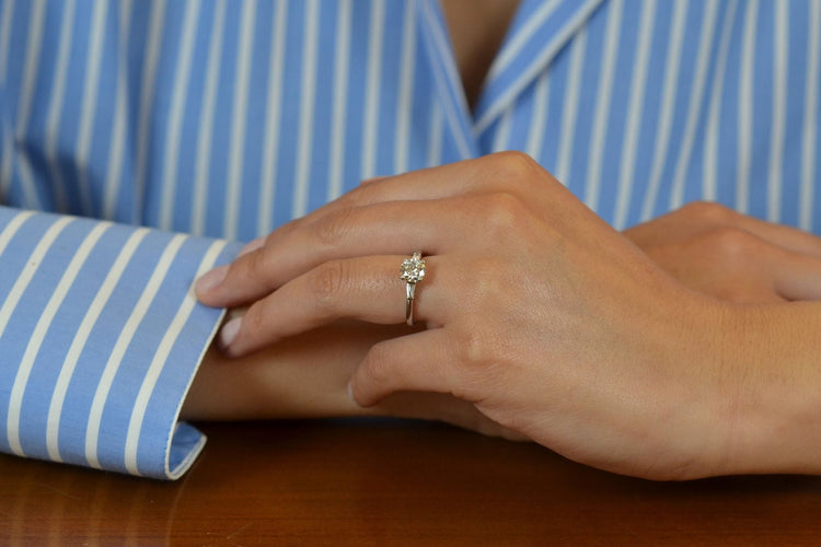 Bague 53 Bague diamant de 1,13cts E/VVS1 58 Facettes 27375-27360