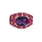 Bague 50 Bague en or rose 18 carats avec améthyste, rubis et diamants, bijou en pierres précieuses 58 Facettes G13938