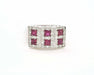 Bague Bague bandeau avec rubis et diamants 58 Facettes