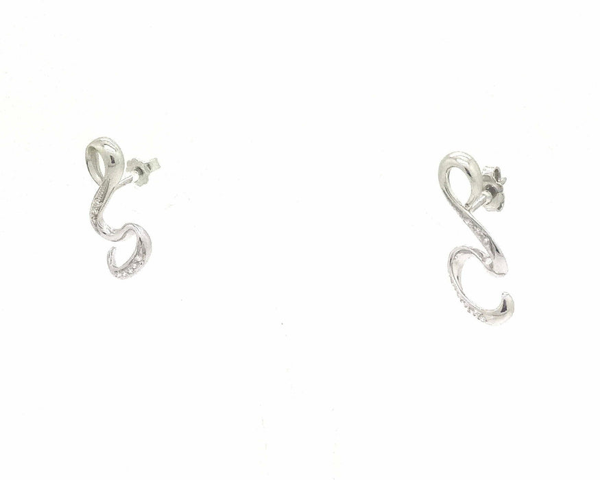 Boucles d'oreilles en or blanc avec diamants de 0,16 ct