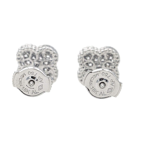 Boucles d'oreilles Van Cleef & Arpels Boucles d'oreilles Puces Sweet Alhambra Or blanc Diamant 58 Facettes 4160007RV