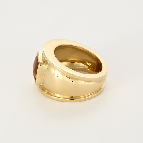 Bague 52 Bague bandeau en or jaune et citrine 58 Facettes VAN0701