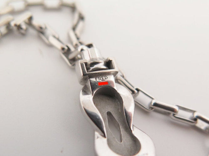 Bracelet bracelet FRED chance infinie mm diamants & chaine or blanc +cable vert 58 Facettes 263860