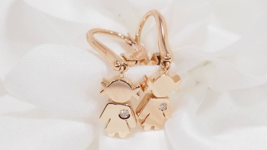 Boucles d'oreilles Boucles d'oreilles en or rose et diamants 58 Facettes 33044