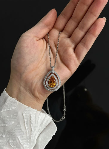 Boucles d'oreilles Ensemble collier et boucles d'oreilles sertis de topazes et de diamants 58 Facettes