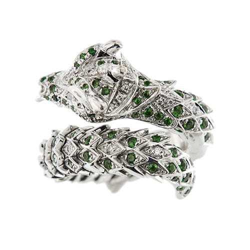 Bague Bague dragon avec émeraudes et diamants 58 Facettes 38003