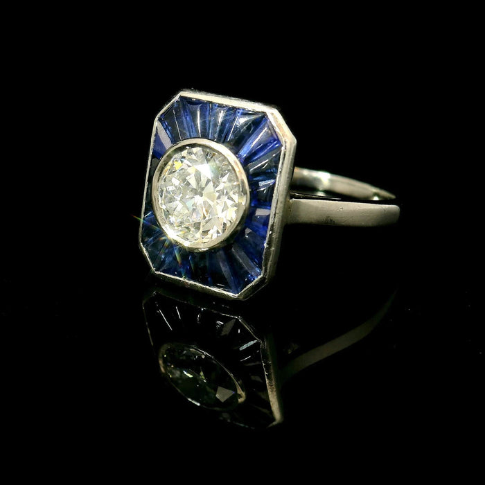 Bague Diamond and sapphire calibrated ring 58 Facettes