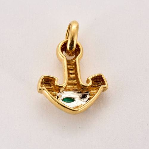 Pendentif FRED - Pendentif or jaune et gris, émeraude 58 Facettes SQU3266-2