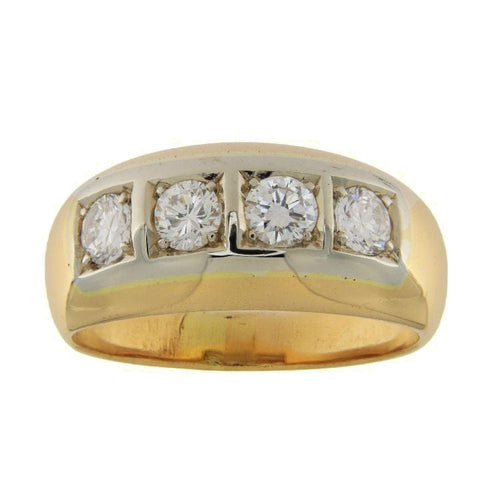 Bague 55.5 Bague en or jaune et blanc avec diamants de 0,74 ct 58 Facettes G3746