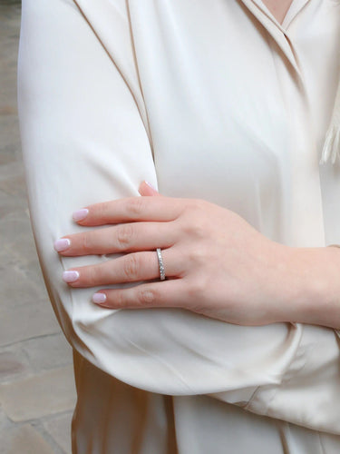 Bague 55 Alliance or blanc diamants 1,5 carat 58 Facettes 1022.10