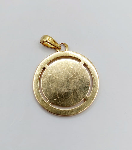 Pendentif AUGIS - RARE Pendentif médaille d'amour Or Jaune Diamants et rubis calibrés 58 Facettes A04060