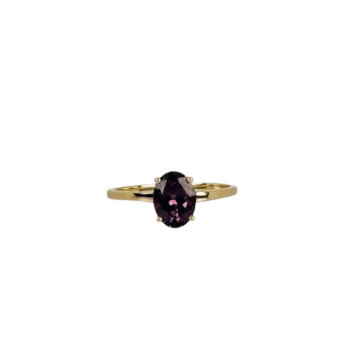 Ring yellow gold with Oval Purple Natural Spinel 58 Facettes 2504088