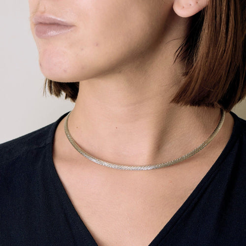 Collier Collier deux ors maille omega, reversible 58 Facettes BO/250006