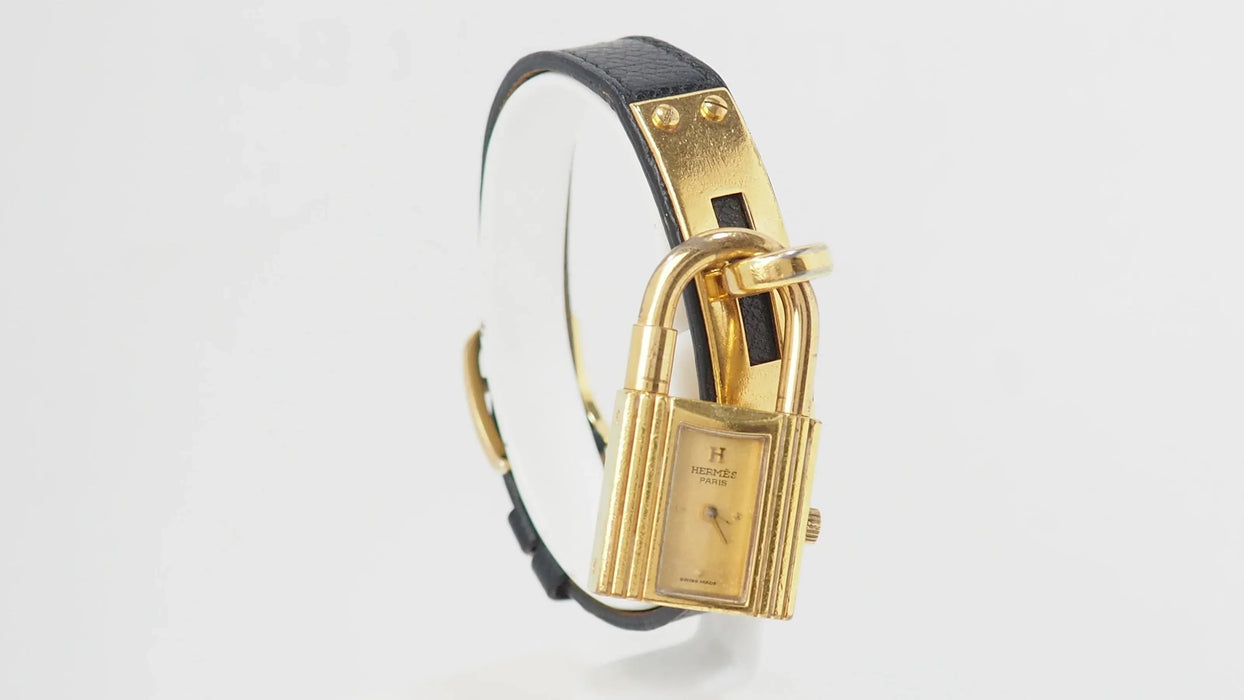 HERMES - Montre Kelly-Cadenas plaqué or