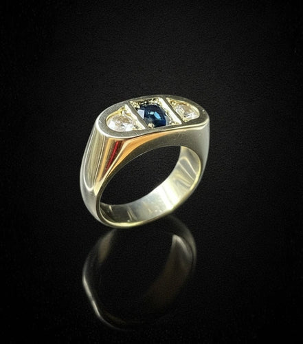 Bague Bague en saphir et diamants. Début des années 1900. 58 Facettes