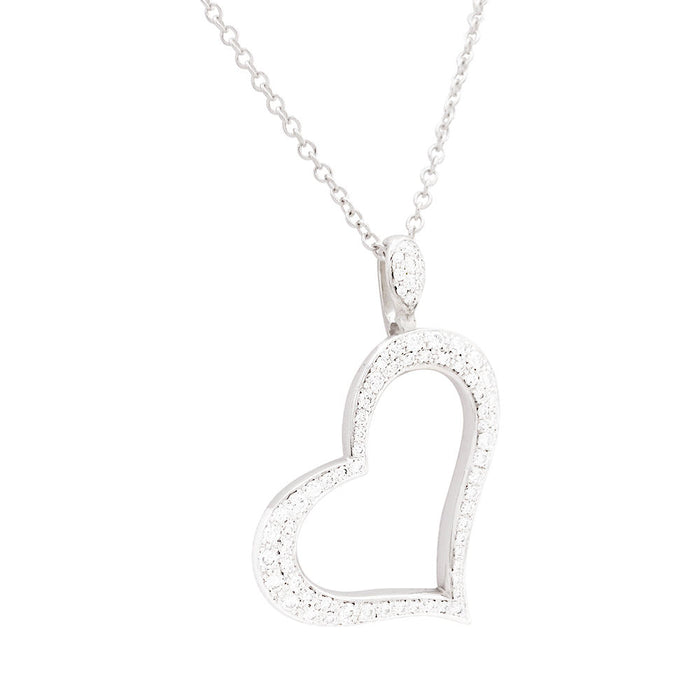 Collier Piaget "Coeur" or blanc, diamants.