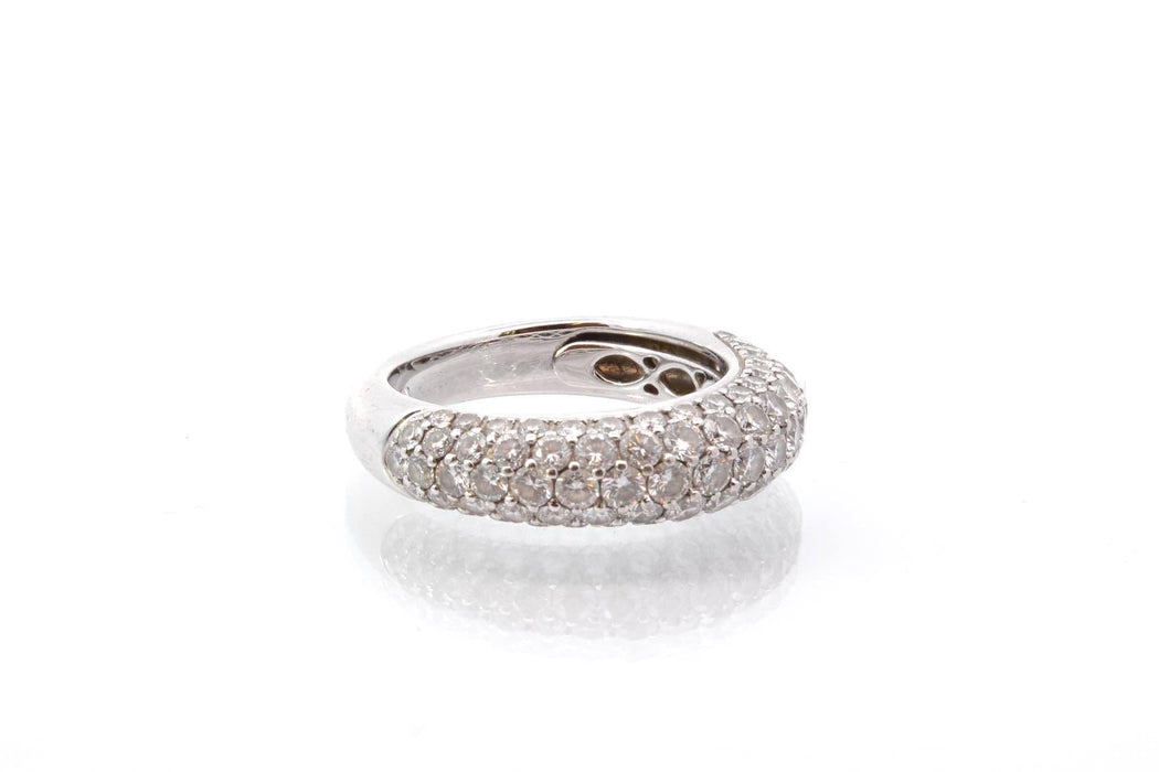 Bague 54 Bague jonc or blanc diamants 58 Facettes 25774-dv