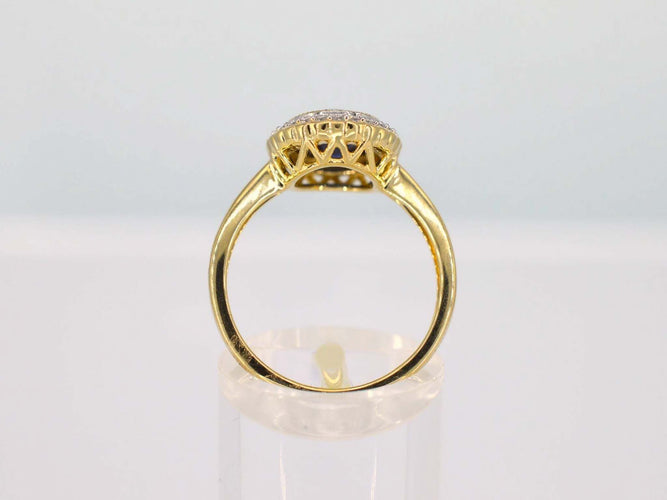 Bague 54 Bague entourage en or avec diamants et saphir 58 Facettes 2142