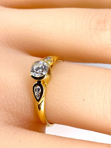 Bague 52 Bague solitaire  or 18 diamant central 0,30 carat 58 Facettes AB636