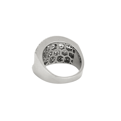 Bague 54 BAGUE JONC OR BLANC ET DIAMANTS 58 Facettes BO/250009/