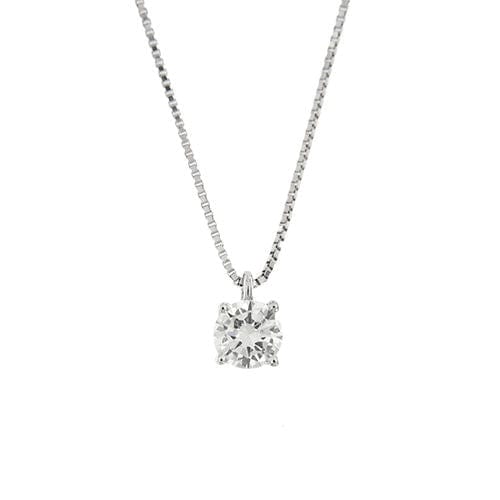 Collier DAMIANI - Collier solitaire or blanc diamant 0,40 ct 58 Facettes 37821