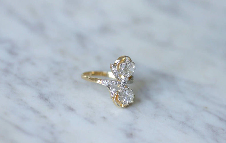 Bague Bague Belle Epoque Toi et moi Diamants 58 Facettes