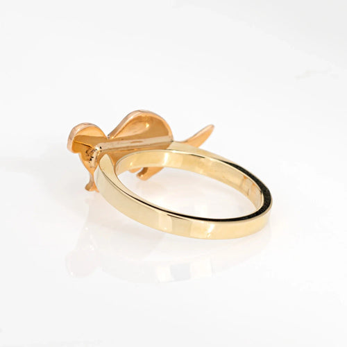 Bague Bague Loutre Vintage Or Jaune 14 carats Taille 6 Estate Fine Jewelry Créature Marine 58 Facettes G13198