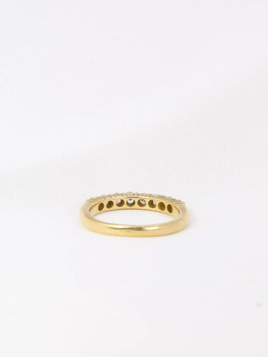 Bague 51 Demi-Alliance américaine en or jaune et diamants 0,5 ct 58 Facettes J115