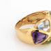 Bague 46 Amethyst and Peridot Ring Harlequin Band Estate Yellow Gold 58 Facettes G13159