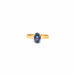 Ring 56 Solitaire 18k Yellow Gold & Sapphire 58 Facettes