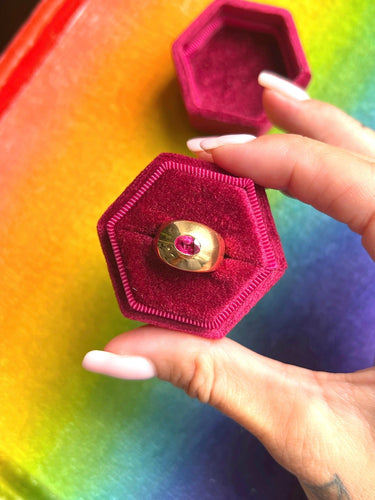 Bague 44 Chevalière Rubis Ovale 58 Facettes 1