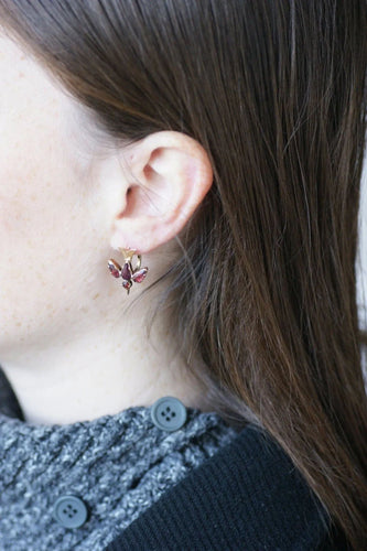 Boucles d'oreilles Dormeuses colombes grenats de Perpignan 58 Facettes