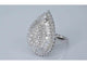 Bague 54 Bague entourage exclusive en or blanc en forme de larme avec diamants 58 Facettes 2039