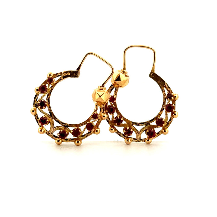 Boucles d'oreilles Créoles or jaune rubis 58 Facettes 2-BOC1-GS36006