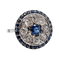 Bague 51 Bague cible art déco en platine, saphir et diamants taille ancienne 58 Facettes A06489