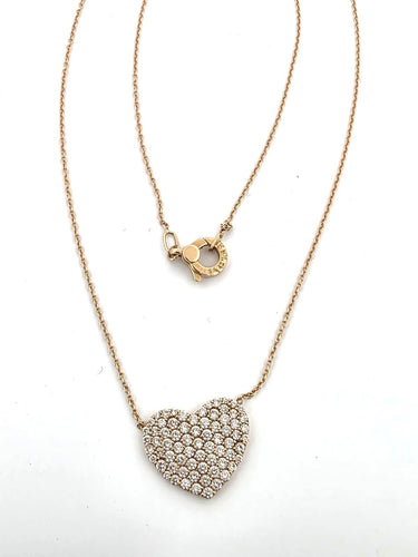 Collier Magnifique collier pendentif cœur serti de diamants 58 Facettes