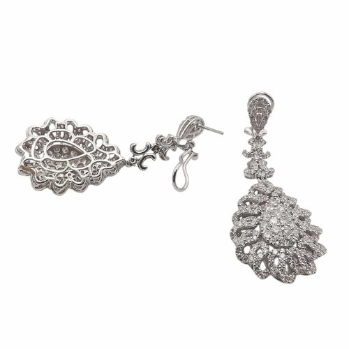 Boucles d'oreilles Boucles d'oreilles or blanc & diamants 58 Facettes