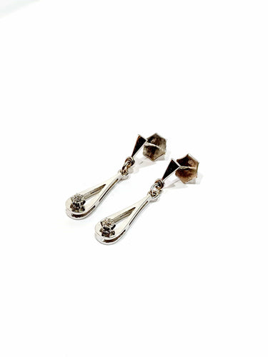 Paire de boucle d’oreille en or blanc et diamants