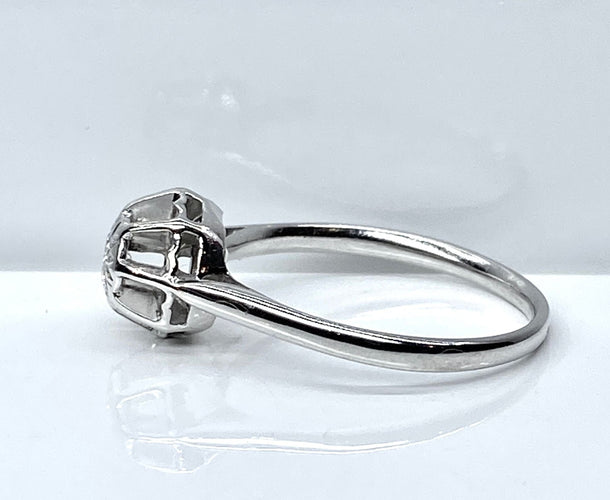 Bague 53 Bague solitaire en or blanc et diamant 58 Facettes AB587