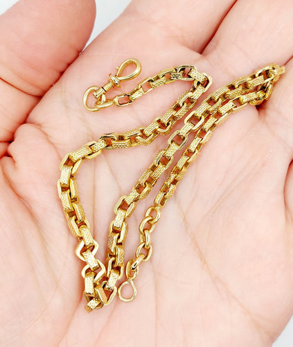 Montre Chaîne giletière de montre or jaune et fermoir mousqueton (circa 1900) 58 Facettes A05151