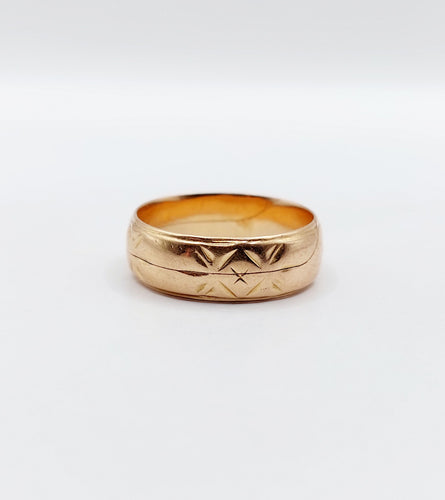 Alliance jumelées Gimmel antique or rose non gravée