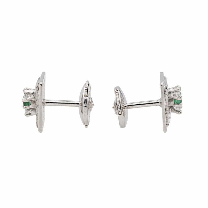 Boucles d'oreilles Boucles d'oreilles Puces Or blanc Emeraude, Diamant 58 Facettes 3747898CN