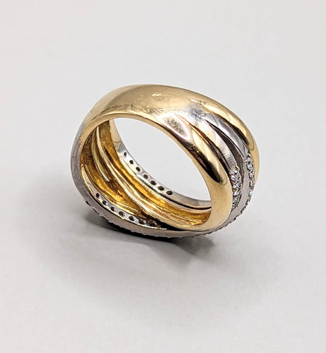 Bague 54 Alliance 4 anneaux en or et diamants 58 Facettes