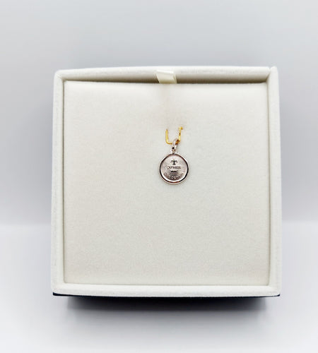 AUGIS - Pendentif médaille d'amour or blanc  "+ qu'hier - que demain" - L'Originale Mini