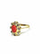 Bague 58 Bague en or jaune 18 carats, diamants et corail rouge 58 Facettes