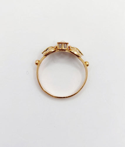 Bague 55 Bague toi et moi art nouveau en or rose 18k et perles 58 Facettes A06499