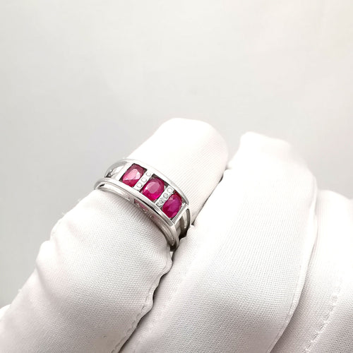 Bague 54 Bague rubis diamants 58 Facettes